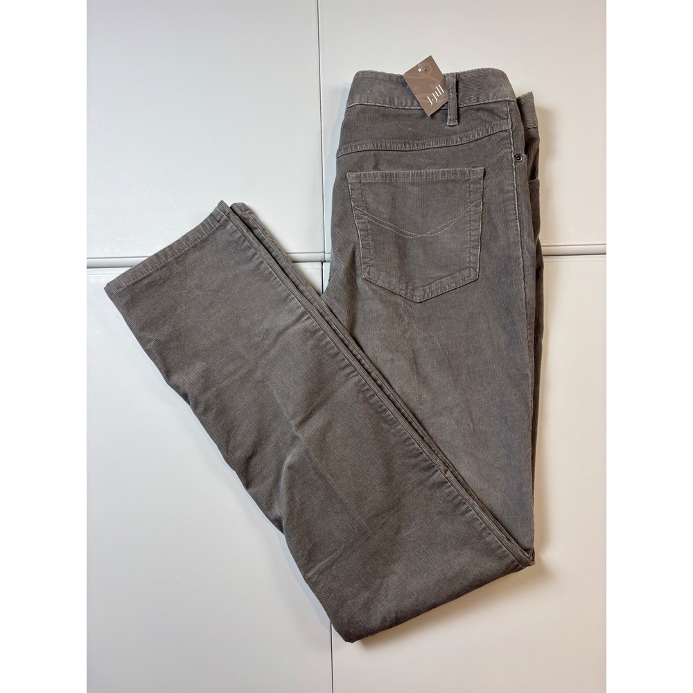 NWT J. Jill Corduroy Pants Women 6 Ash Gray Slim Leg Stretch Cotton Blend Winter